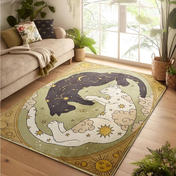 ✨Celestial Cats Rug Bohemian CatsWashable Rug forCat Lovers Starry Const… - Picture 10 of 16